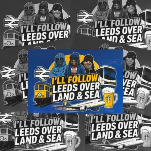 Over Land & Sea - Leeds United Stickers